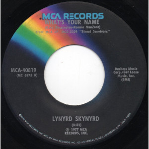 Lynyrd Skynyrd – What's Your Name (7", 45 RPM) 1977 USA