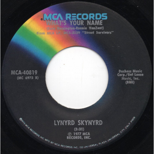 Lynyrd Skynyrd – What's Your Name (7", 45 RPM) 1977 USA