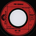 Jimi Hendrix – Hey Joe / All Along The Watchtower (7", 45 RPM) 1980 Germany