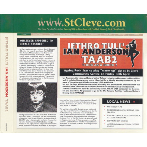 Ian Anderson – TAAB2 (CD + DVD) 2012 Europe, SIFIR