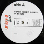 Sonny Rollins Quintet – In Europe (LP, Unofficial Release) Dönem İsrail