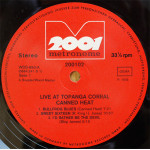 Canned Heat – Live At Topanga Corral (LP, Album) 1973 Germany