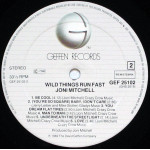 Joni Mitchell – Wild Things Run Fast (Plak) 1982 Europe