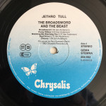 Jethro Tull ‎– The Broadsword And The Beast (Plak) 1982 Alman Baskı