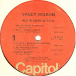 Nancy Wilson – All In Love Is Fair (Plak) 1974 U.S.A. Baskı