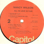 Nancy Wilson – All In Love Is Fair (Plak) 1974 U.S.A. Baskı